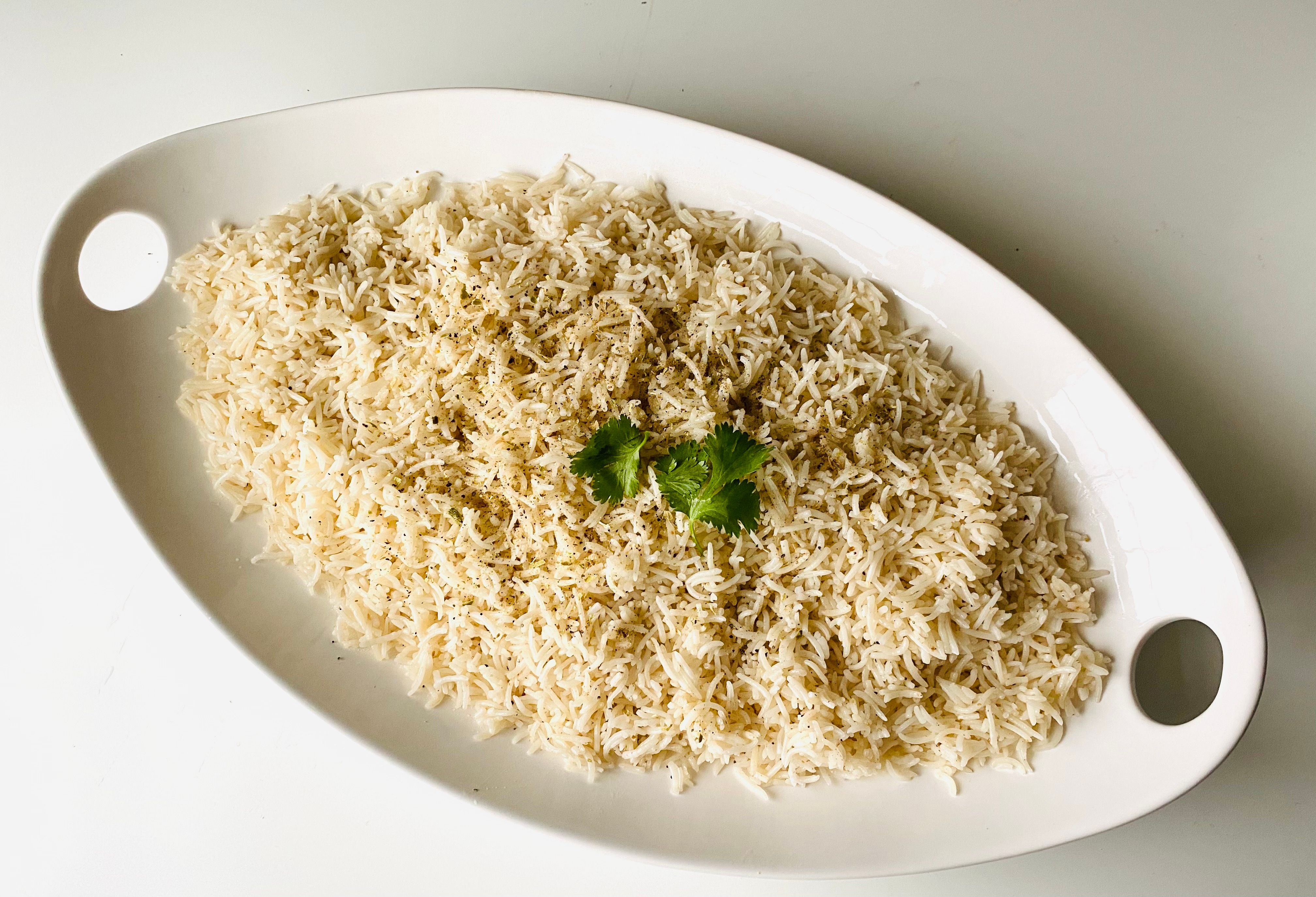 Cooked super kernel basmati rice