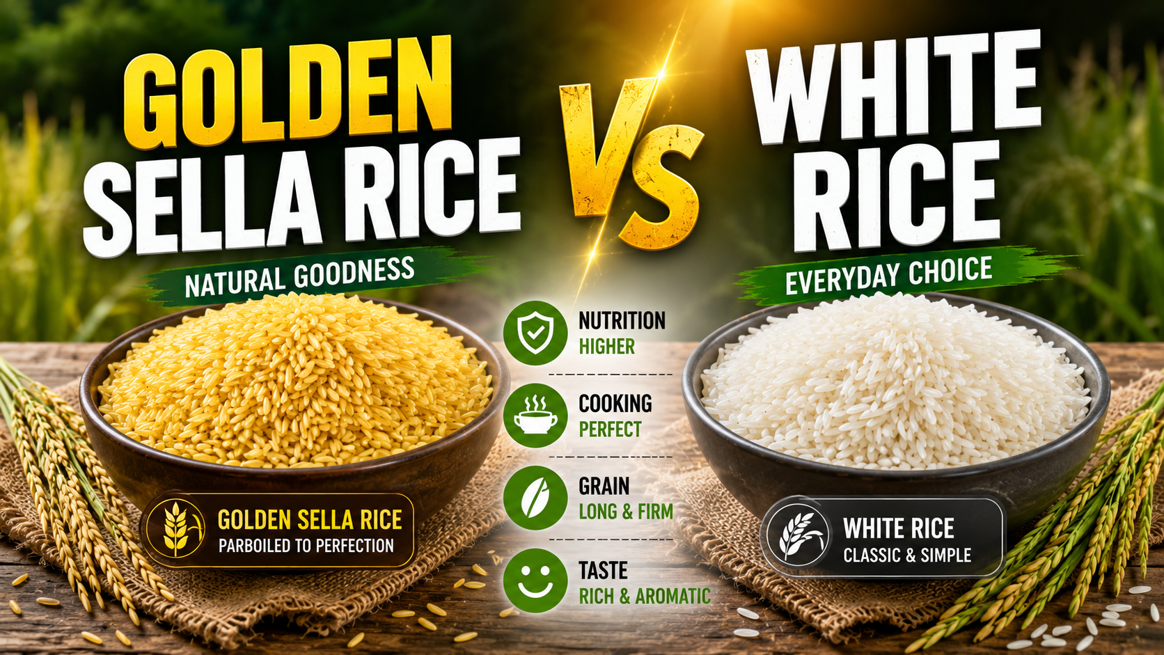 Golden sella rice vs white rice Pakistan comparison